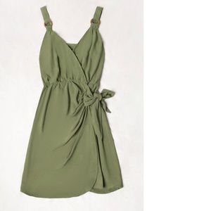 Cupshe olive green linen dress